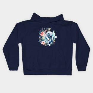 Floral manatee Kids Hoodie